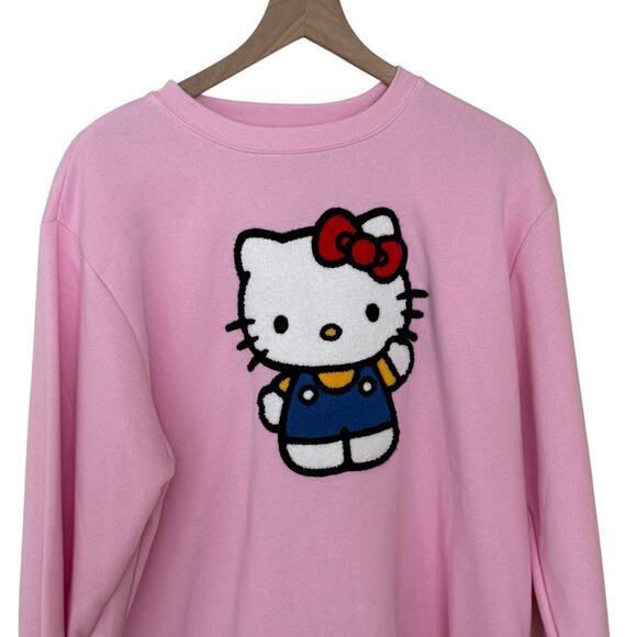 Hello Kitty By Sanrio Kawaii Aesthetic Pink Embroidered Pullover Sweatshirt NWT - Picture 8 of 8